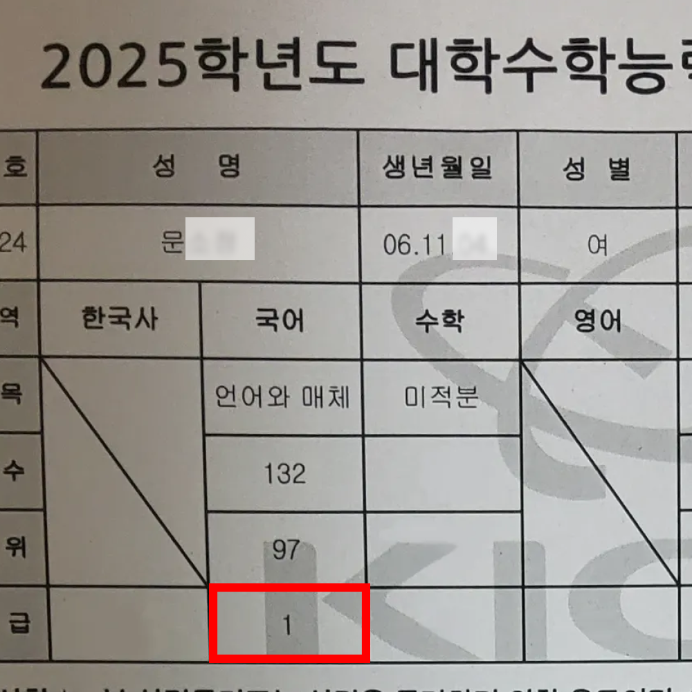 문** 성적표